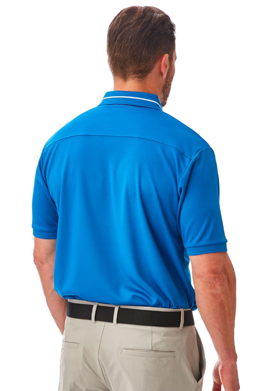 Under Par Under Par Men's Contrast Cut n Sew Panel Polo Shirt in Blue - 3