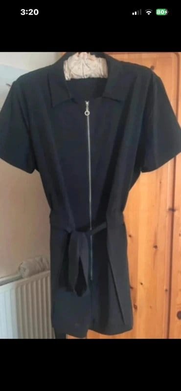 Chic Me Black Belted Zip-Up Playsuit