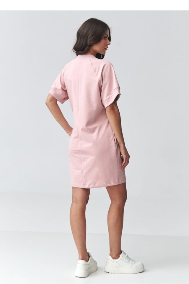 Love Lace Love Lace Women's Oversized Sweatshirt Dress with Pockets Style 226887 in Pink - 3