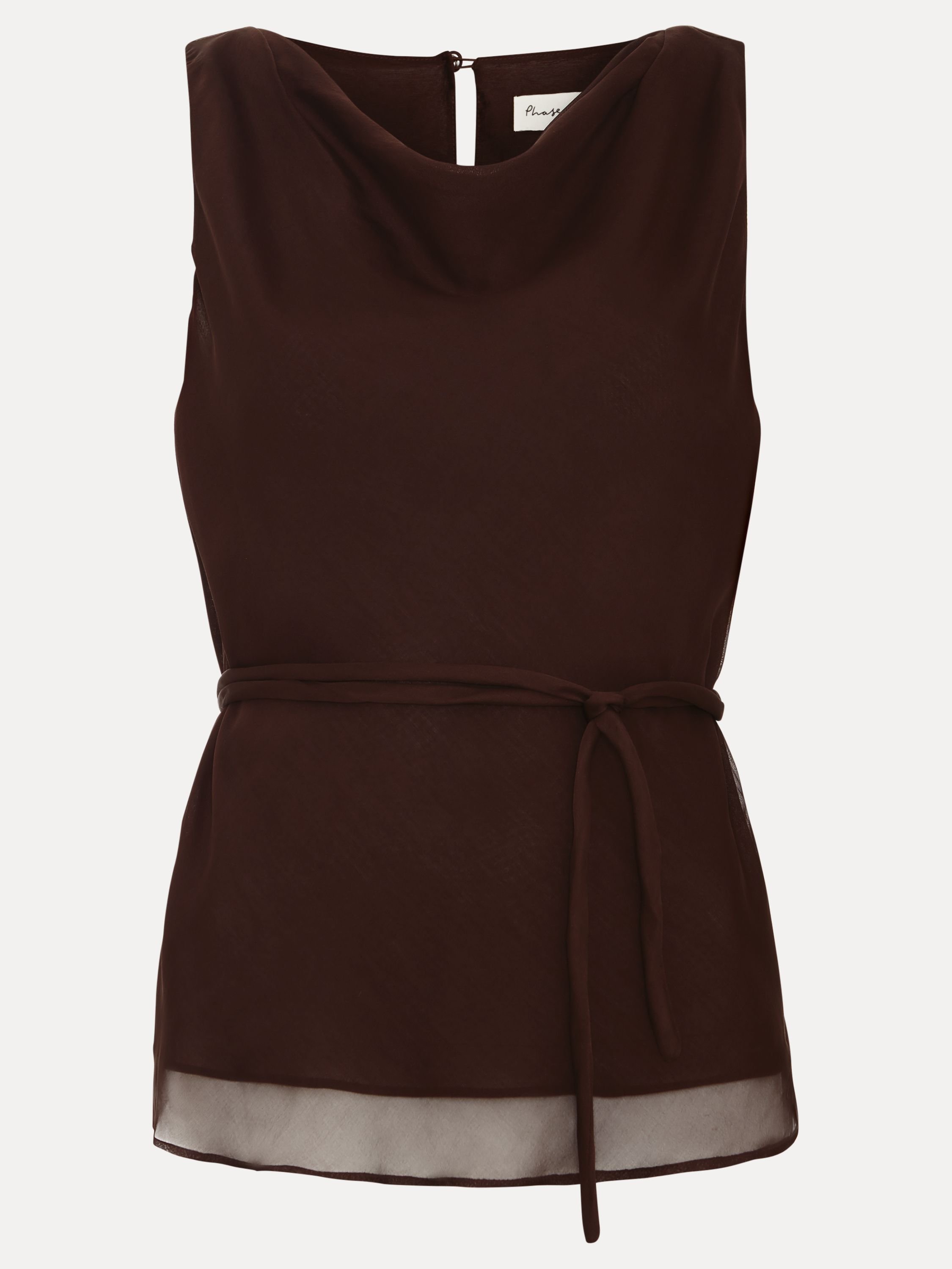 Phase Eight Phase Eight Women's Hazel Silk Sleeveless Blouse in Chocolate - 2