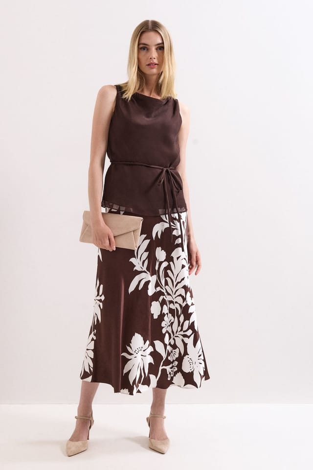 Phase Eight Phase Eight Women's Hazel Silk Sleeveless Blouse in Chocolate - 3