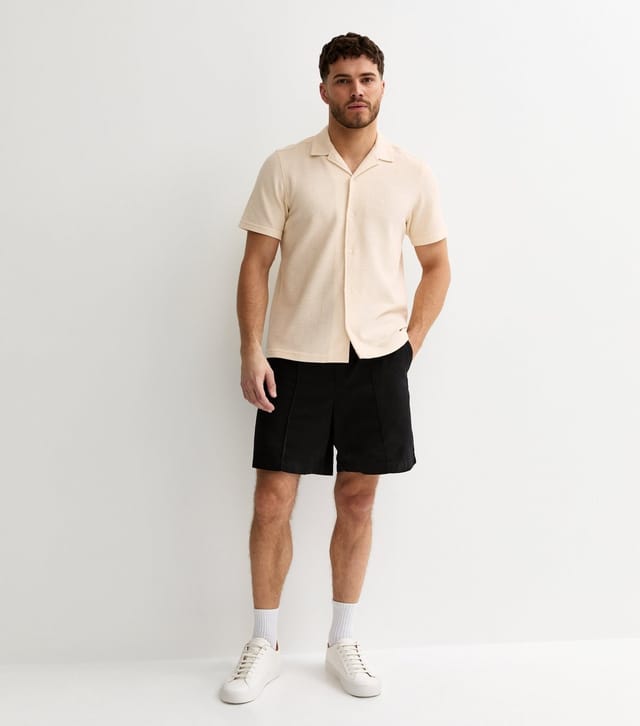 New Look Men's Cream Boucle Textured Regular Polo Shirt New Look - 3