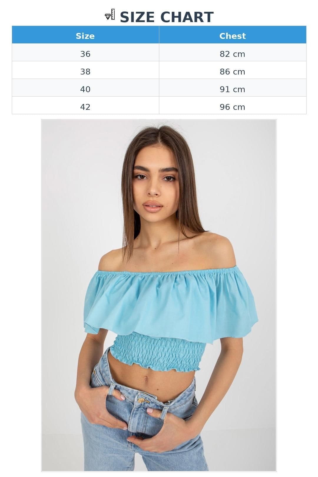 Love Lace Love Lace Women's Boho Sleeveless Off-Shoulder Cotton Blouse in Blue - 4
