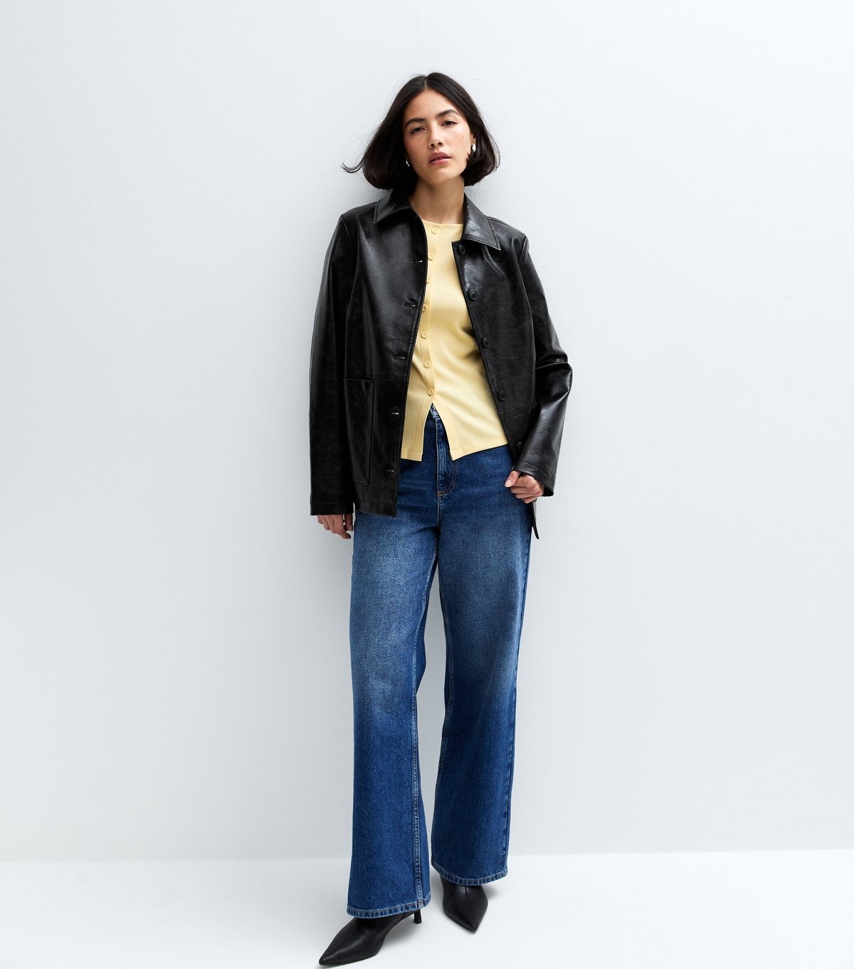 New Look Women's Light Yellow Rib Button Through Tank Top New Look - 3