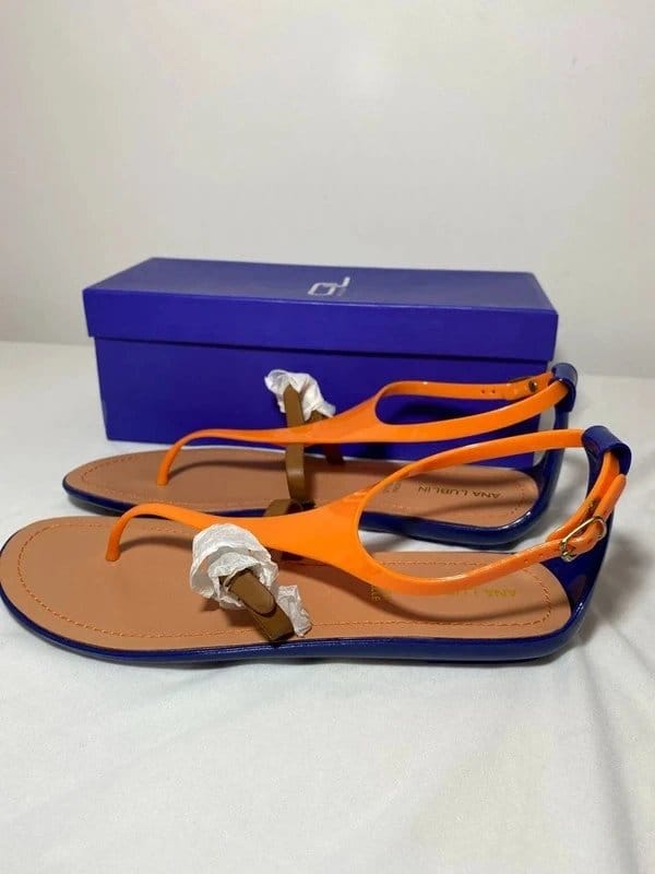 Ana Lublin Ana Lublin Vera Pelle Sandals Blue Orange Size EU 40 - 1