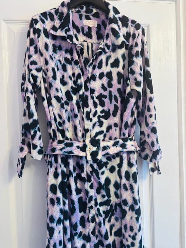 Dancing Leopard Dancing leopard plunge shirt dress pockets wedding work party holiday 14-16 same day post