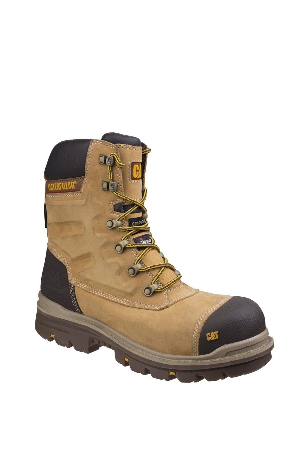 Caterpillar Caterpillar Men's 'Premier' Leather Safety Boots in Camel - 2