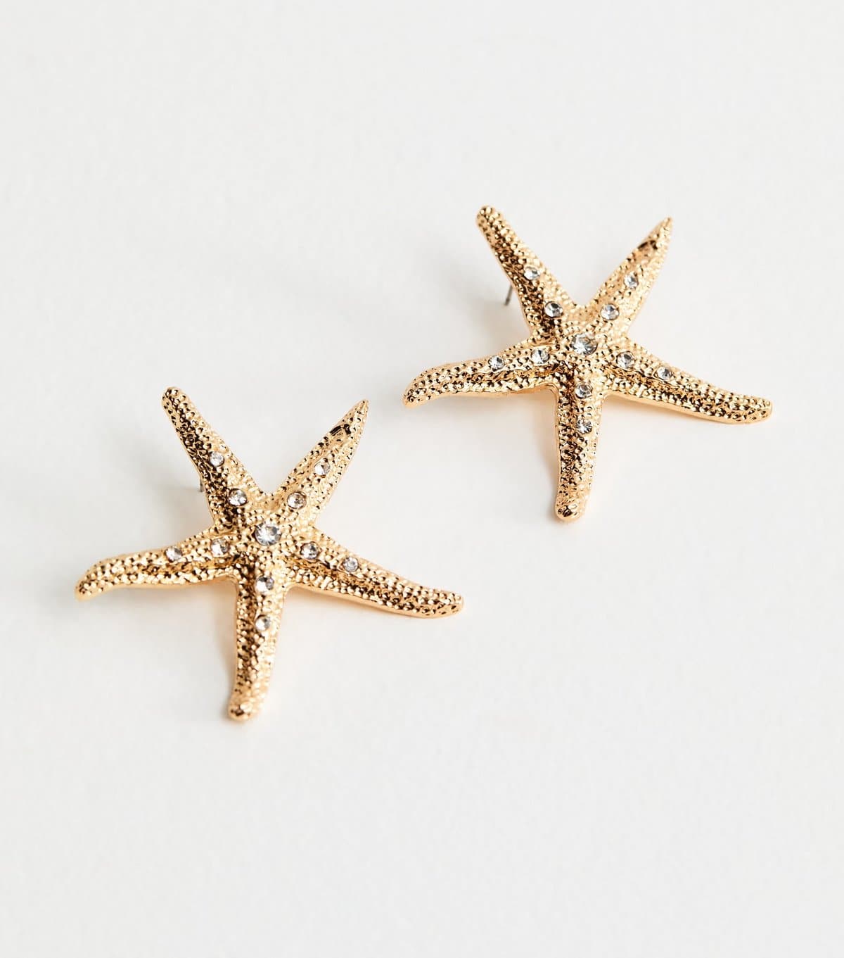 New Look Gold Tone Large Textured Starfish Stud Earrings New Look
