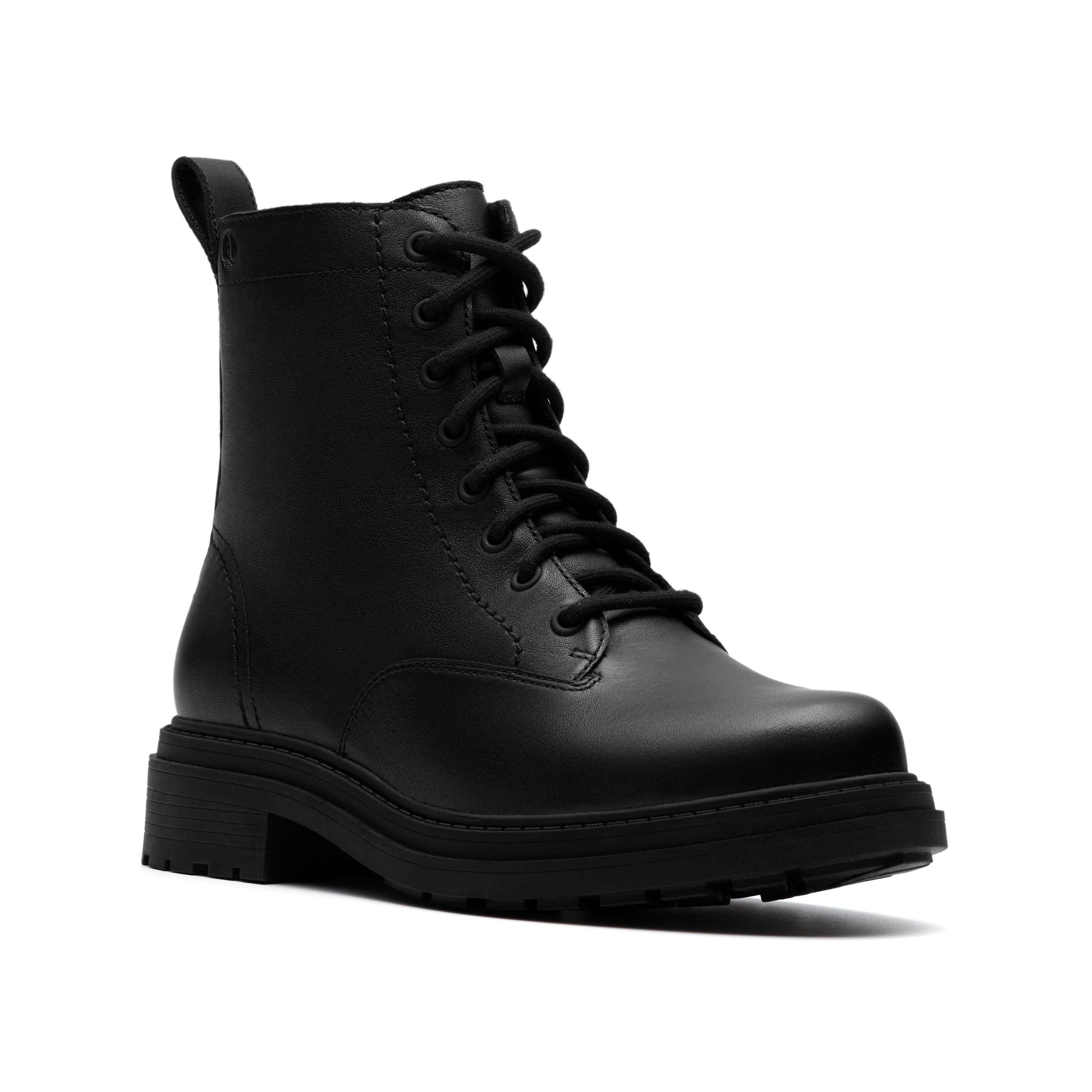 Clarks Clarks Women's Orinoco 3 Style Black Leather Lace Up, Ankle Boots - 4