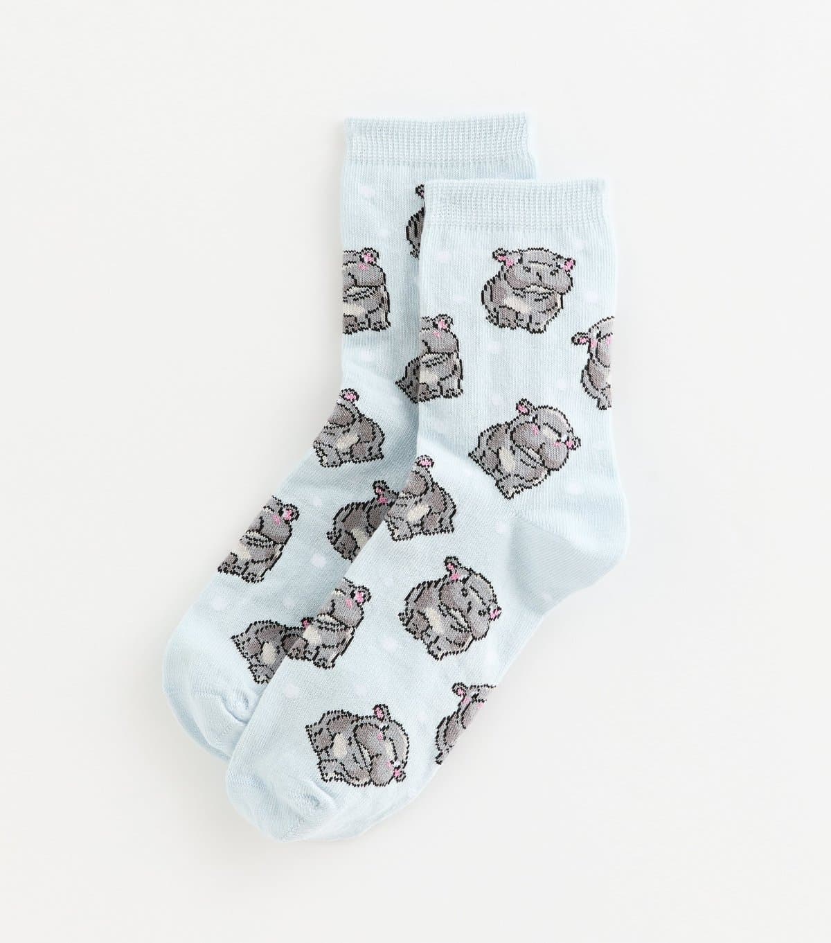 New Look New Look Light Blue Hippo Socks