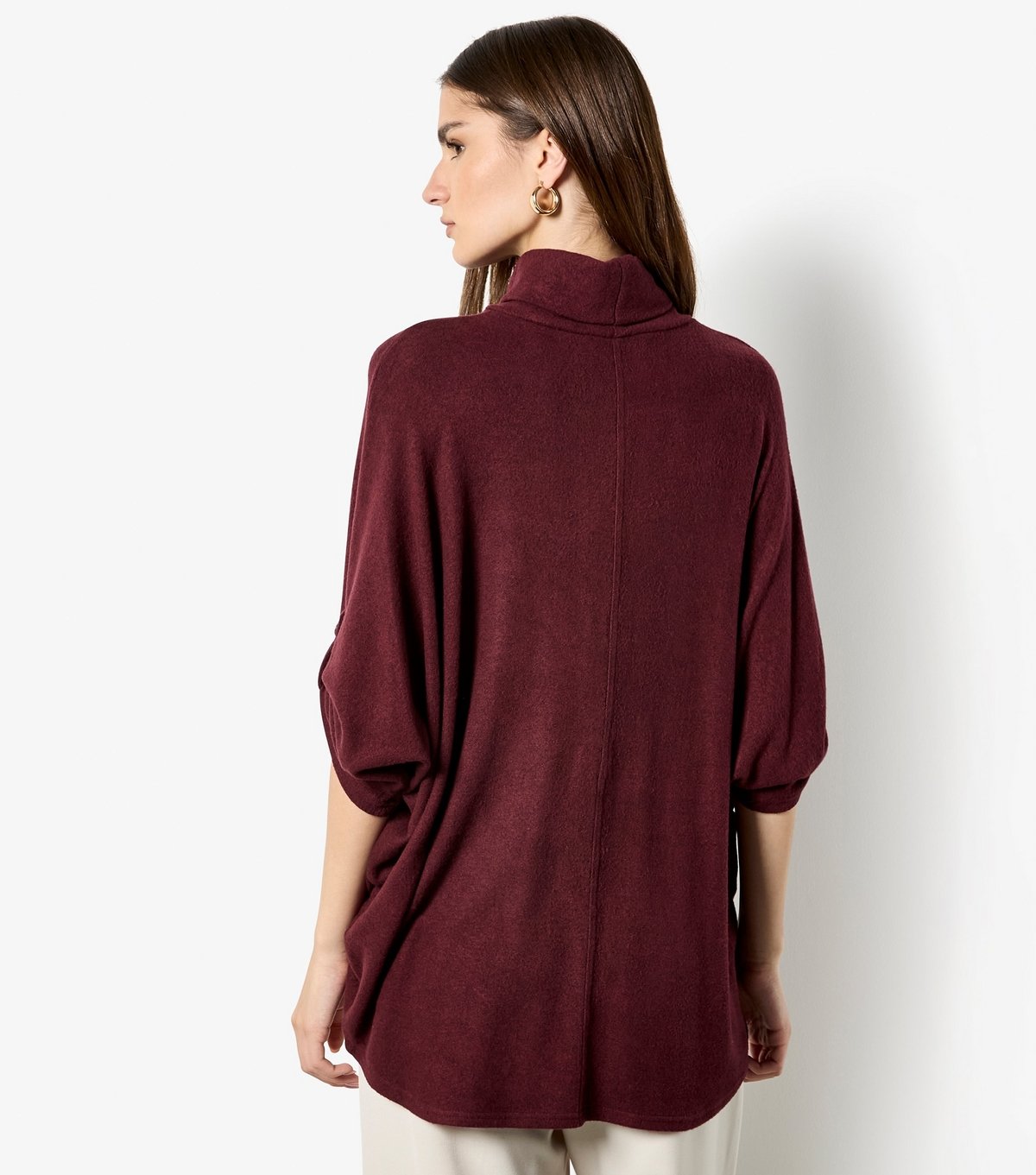 Apricot Women's Burgundy Soft Touch High Neck T-Shirt Apricot New Look - 3