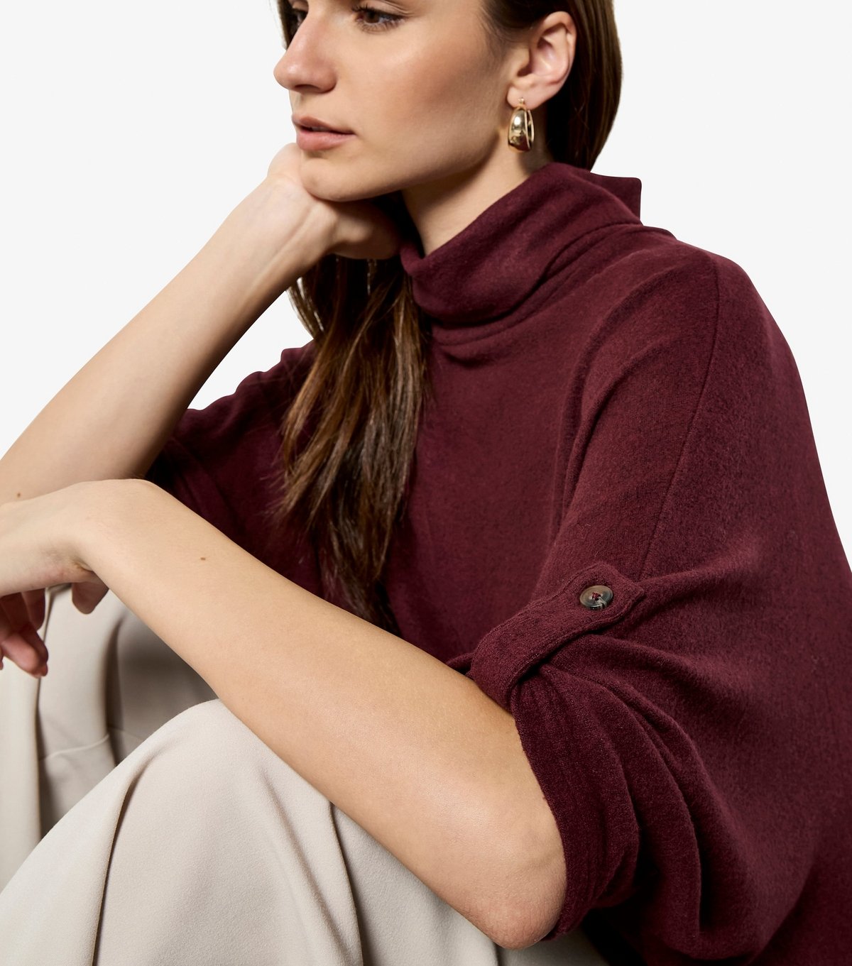 Apricot Women's Burgundy Soft Touch High Neck T-Shirt Apricot New Look - 4