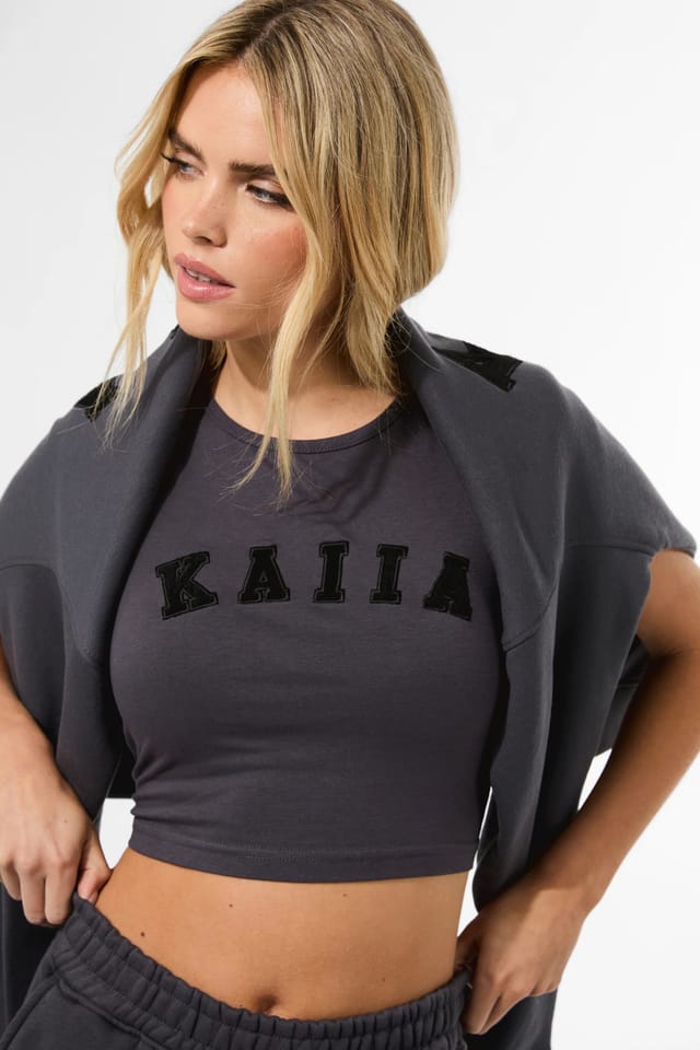 Kaiia Kaiia Baby Tee Dark Grey - 2