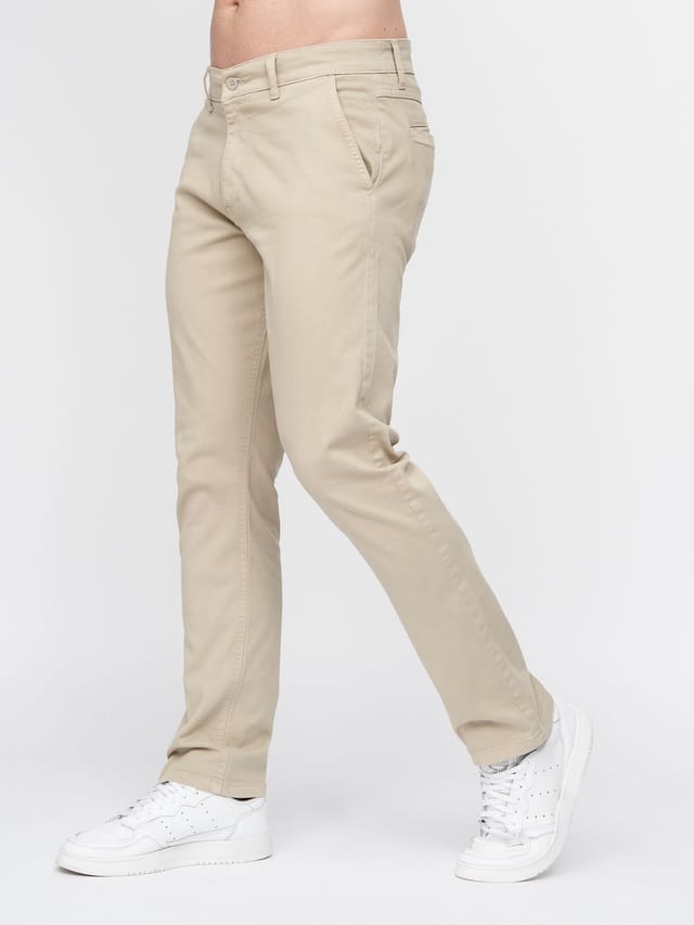 Duck&Cover Duck&Cover Moretor Men's Slim-Fit Lightweight Stretch Canvas Chinos with Secure Penny Pocket in Stone - 3