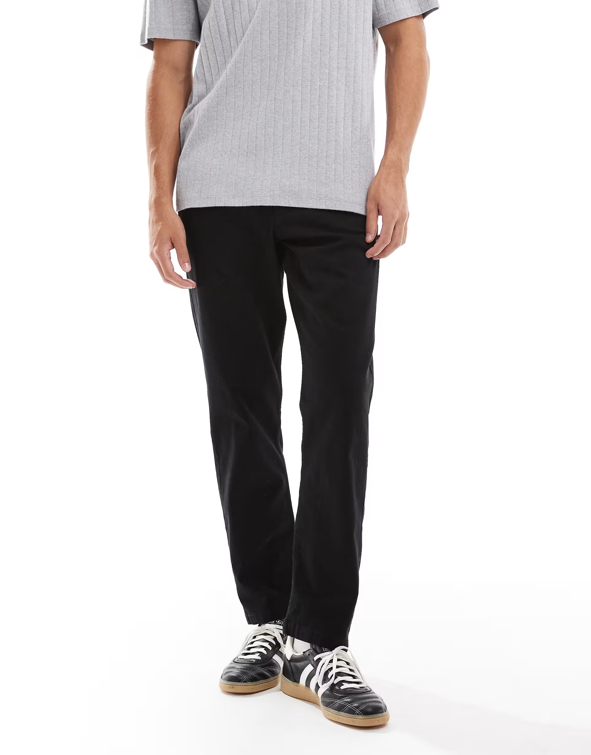ASOS Jack & Jones straight fit chino in black - 1