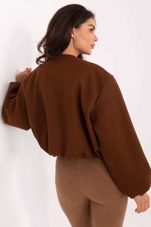 Love Lace Love Lace Women's Casual Short Transitional Jacket With Zip in Brown - 3
