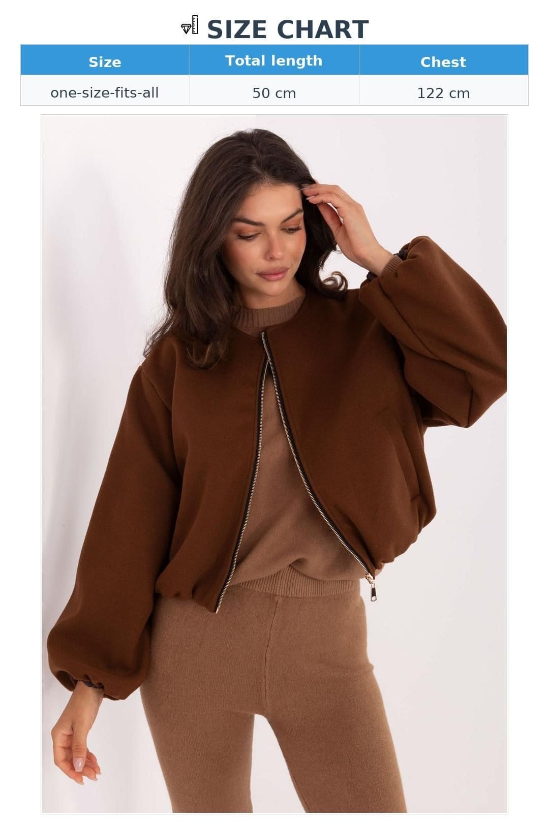 Love Lace Love Lace Women's Casual Short Transitional Jacket With Zip in Brown - 4