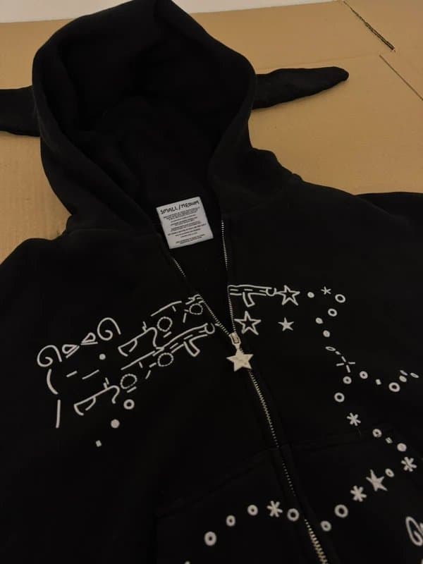 NAMED collective Named collective unisex black bunny ears hoodie S/M streetwear limited
