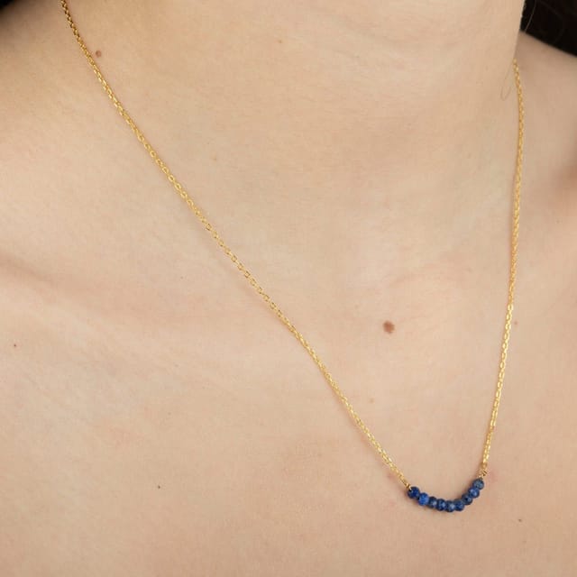 Gold Trip Gold Trip Women's Blue Lapis Beads Necklace in Gold - 2