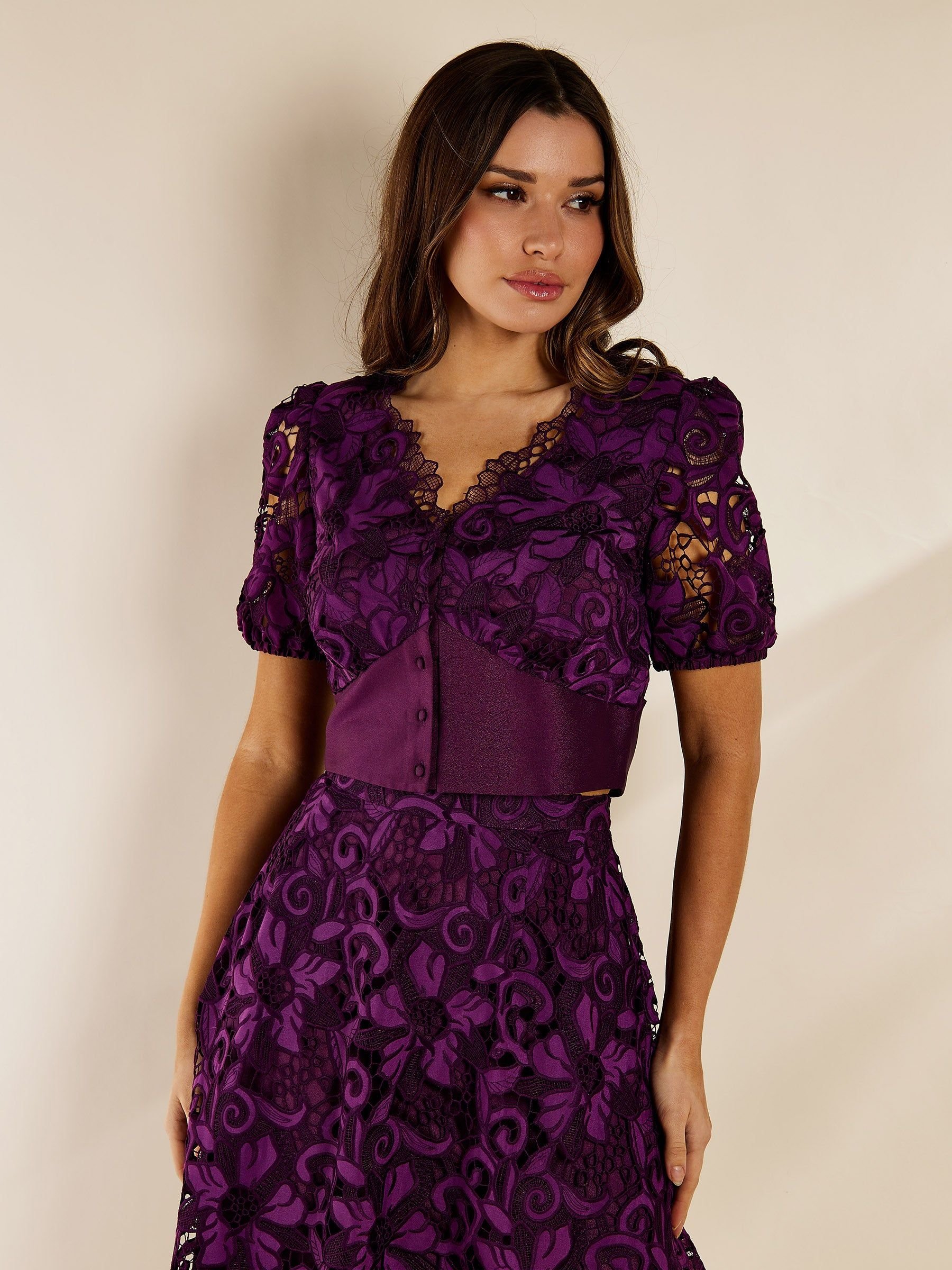 GWD by GEORGE W. DAVIES GWD by GEORGE W. DAVIES Women's GWD Paola Purple Lace Top - 2