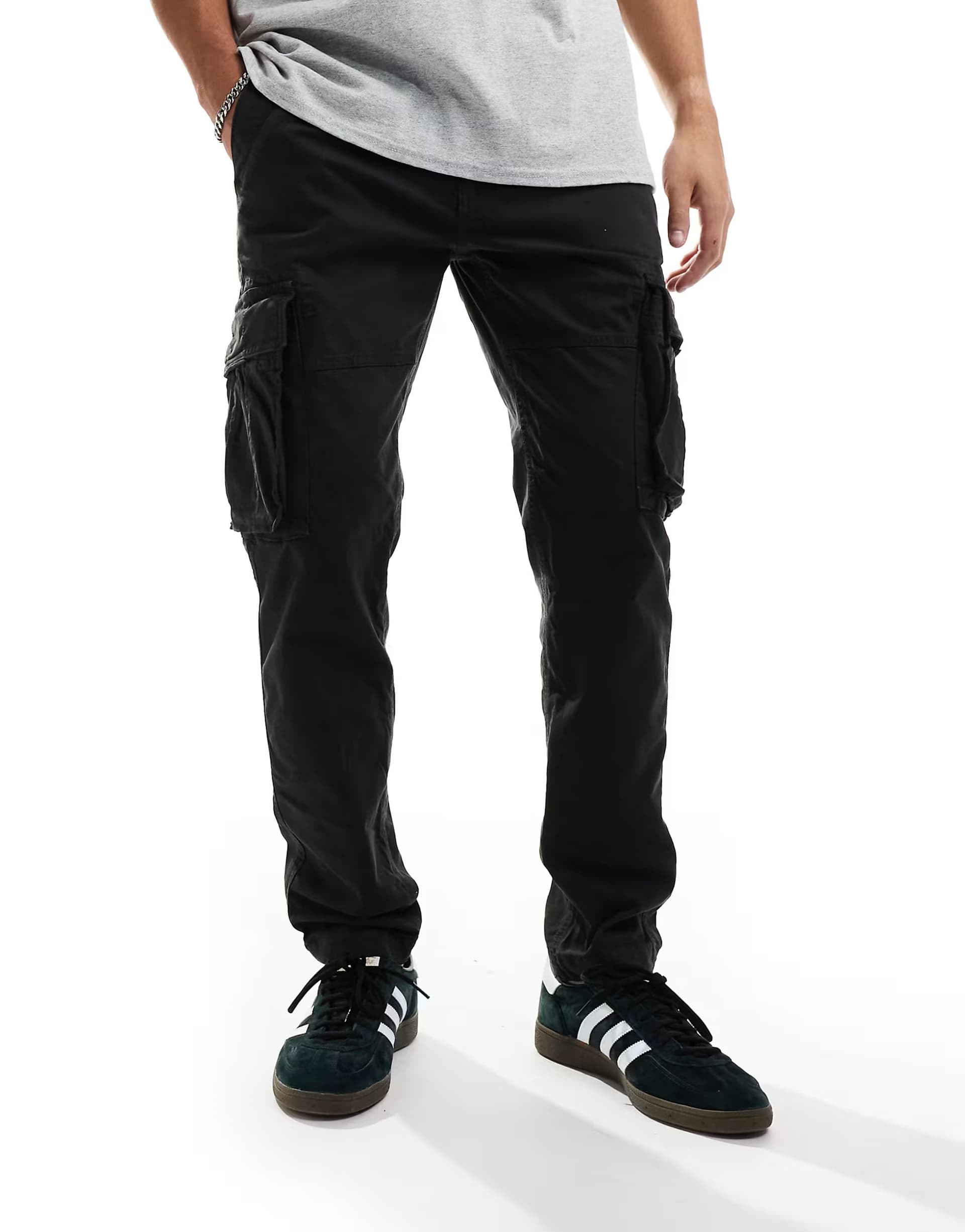 ASOS Superdry Core cargo pants in washed black
