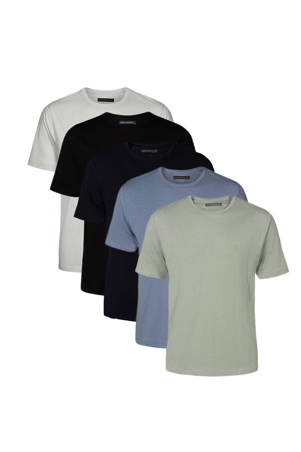 French Connection French Connection Men's 5 Pack Cotton Crew Neck Short Sleeve T-Shirts in Green - 4