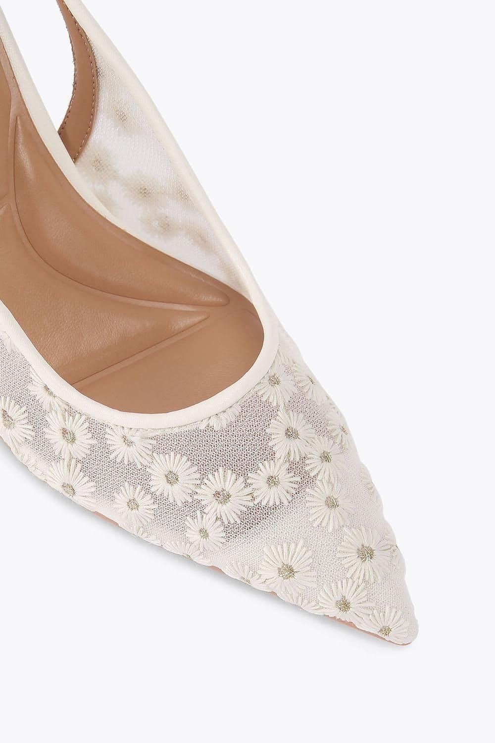 Carvela Carvela Women's 'Positano Sling Low' Fabric Heels in White - 4