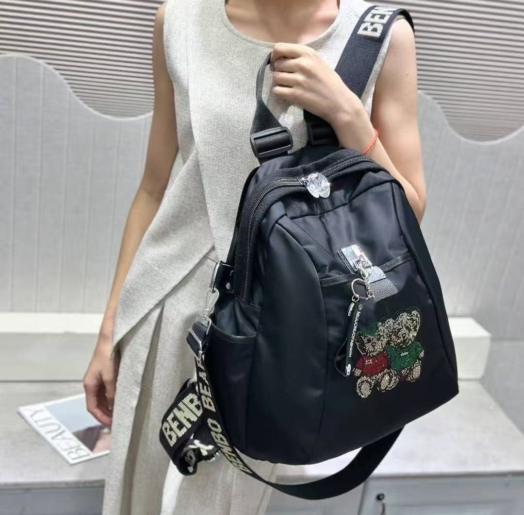 PEACH ACCESSORIES PEACH ACCESSORIES Women's Fashion Backpack with Crystals Teddy Bears in Black - 3