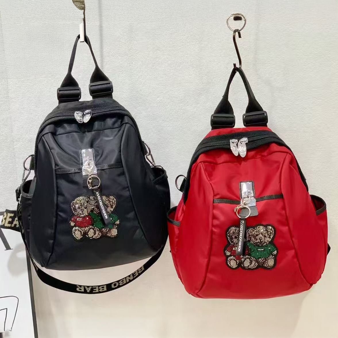 PEACH ACCESSORIES PEACH ACCESSORIES Women's Fashion Backpack with Crystals Teddy Bears in Black - 4