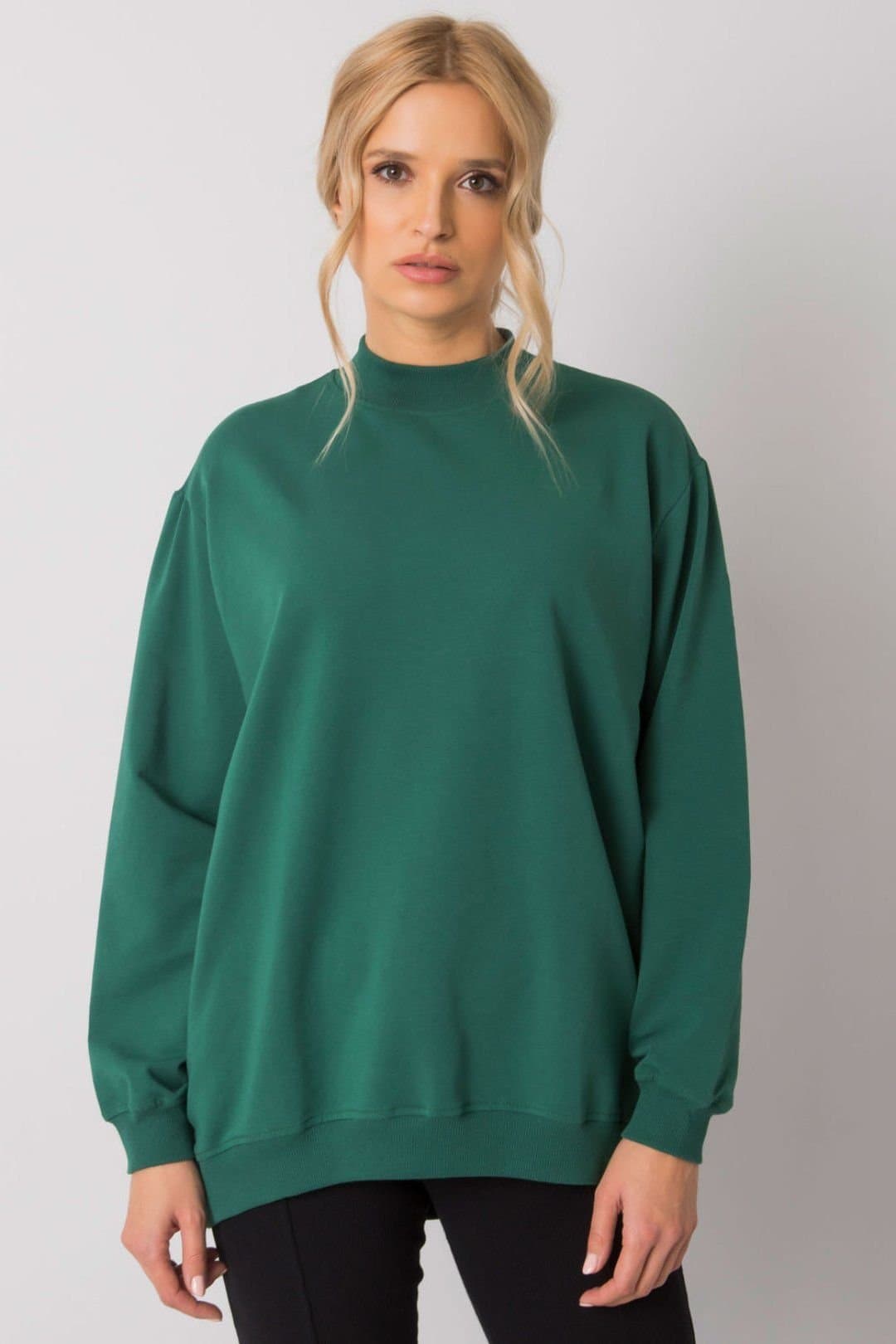 Love Lace Love Lace Women's Cotton Long Sleeve Sweatshirt with Stand Collar Style 169755 in Green