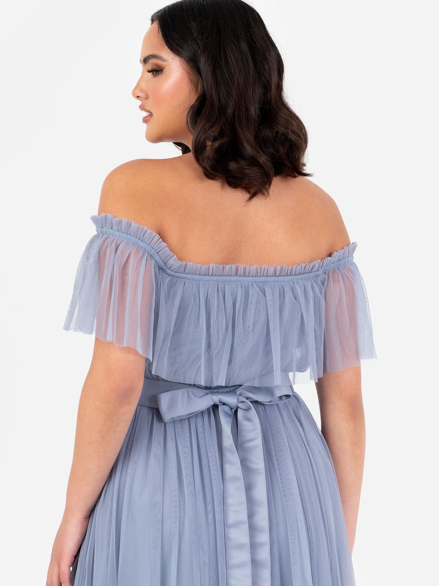 Anaya with Love Anaya with Love Women's Bardot Maxi Dress in Duck Egg Blue - 4