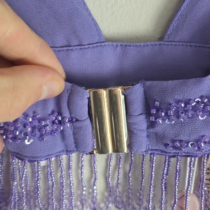 Oh Polly Oh Polly Purple Embellished Crop Sleeveless Top Size 10