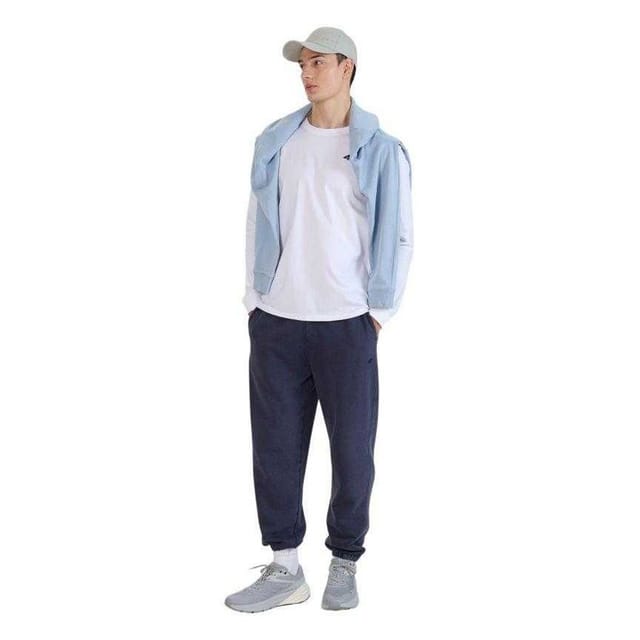 4F 4F Men's WMM00TLONM432 Long-Sleeved T-Shirt in White - 3