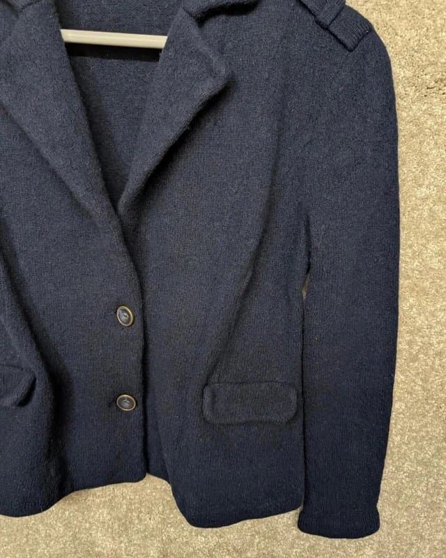 Laura Ashley Laura Ashley Jacket Womens Size UK 8 Navy Wool Button Detail Smart Blazer