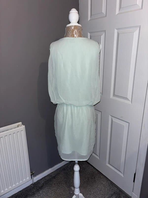 Lace & Beads Mint Green Embellished Beaded Sequin Dress Size M