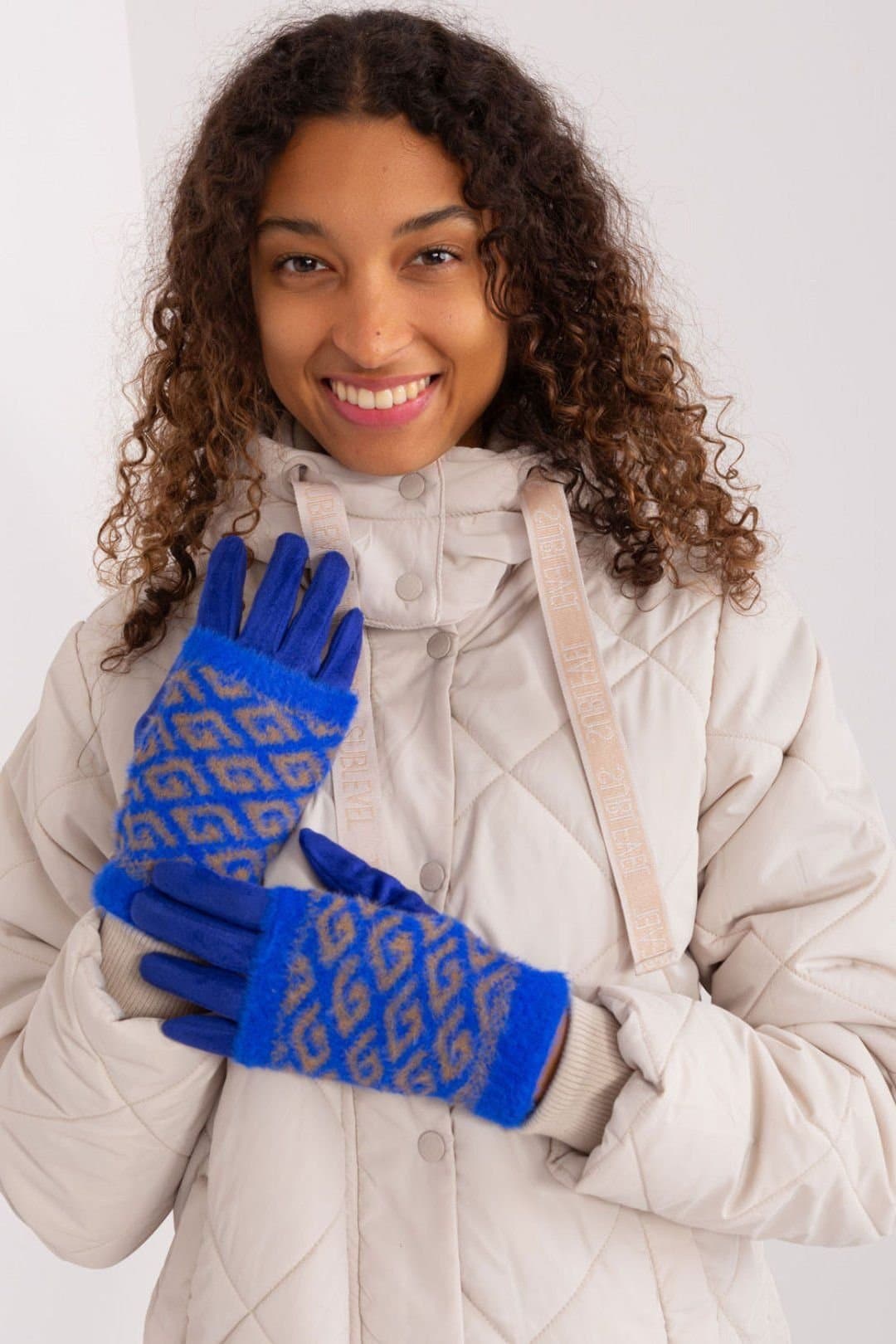 Love Lace Love Lace Women's Smooth Touchscreen Knit Insulated Gloves with Removable Lining Flower in Blue