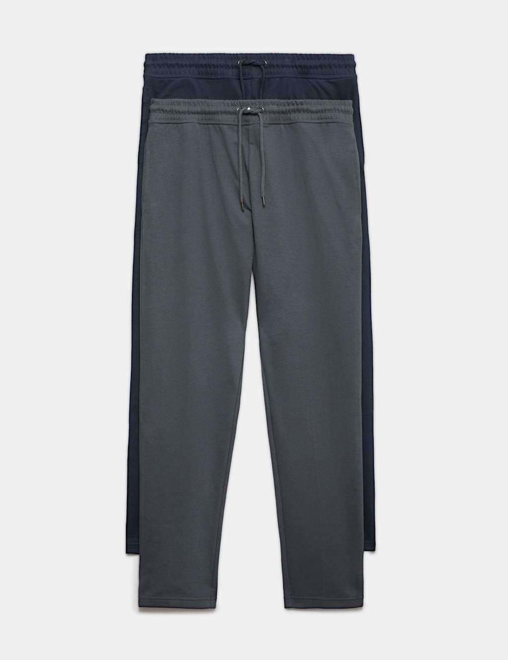 Marks & Spencer M&S 2 Pack Cotton Rich Straight Leg Joggers Navy Mix