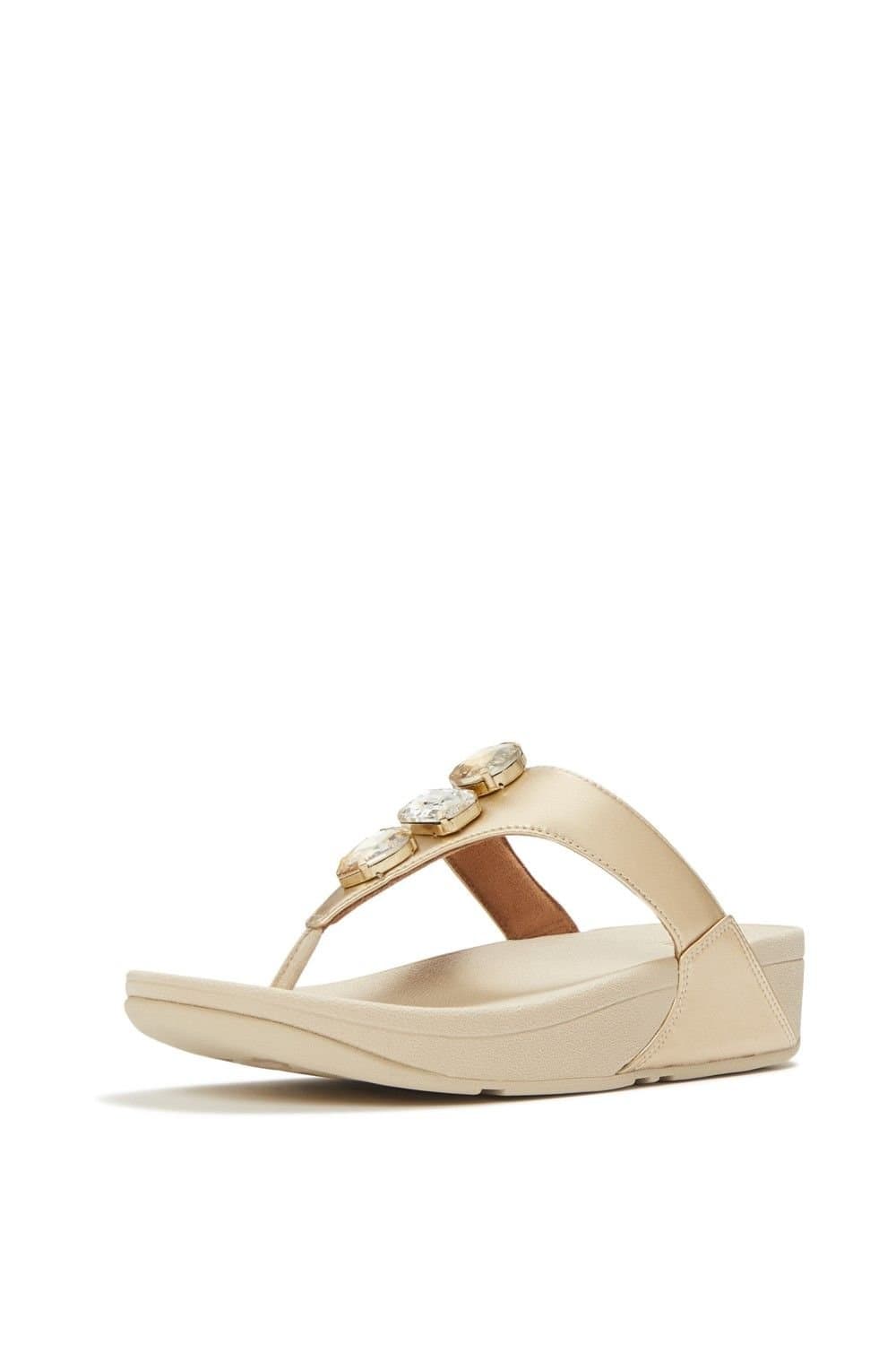 FitFlop FitFlop Women's Lulu Ultra-Jewel Toe-Post Sandals in Gold