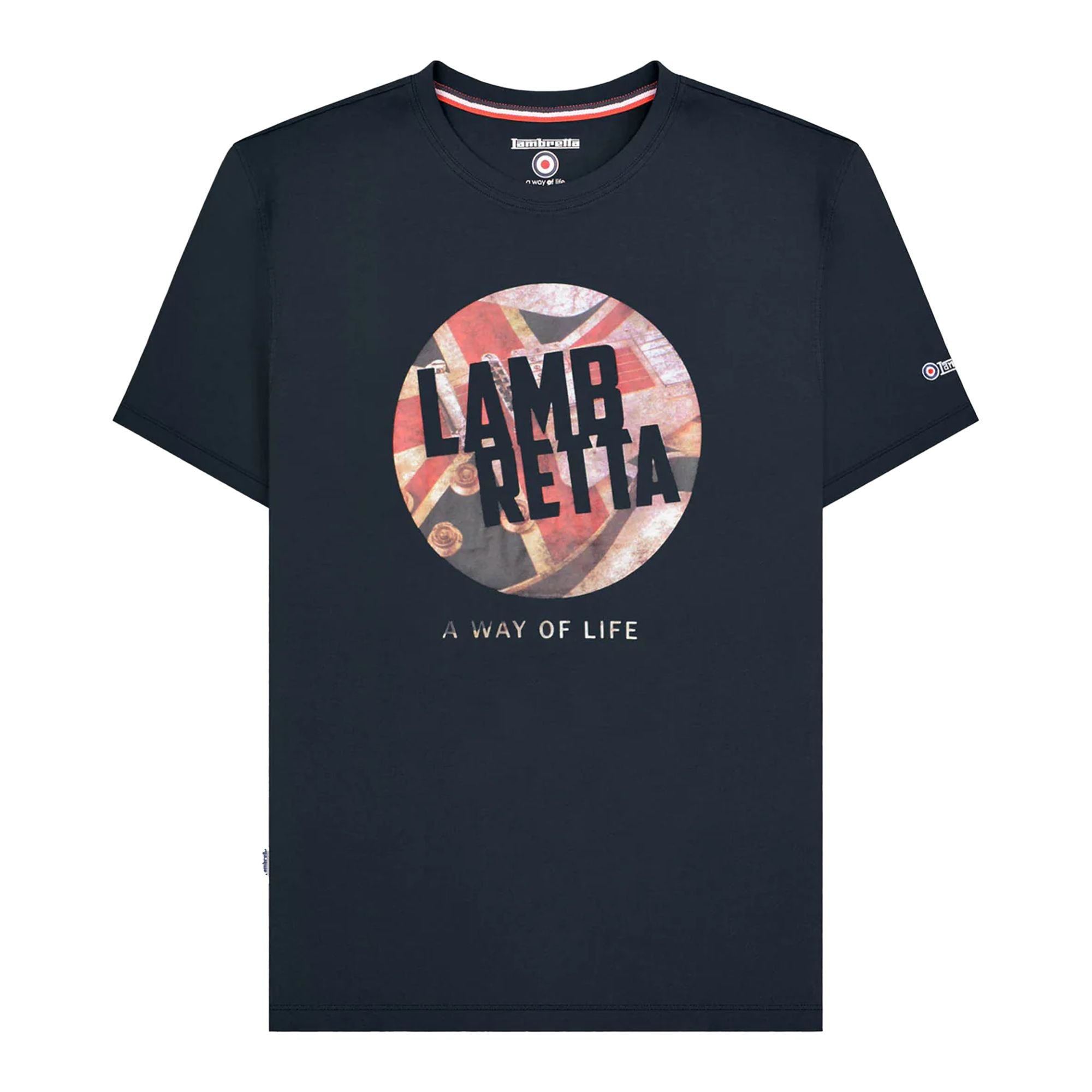 Lambretta Lambretta Men's Union Jack T-Shirt in Navy - 3