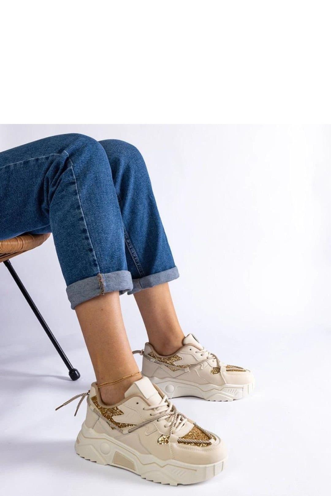Love Lace Love Lace Women's Brocade Lace Up Sport Sneakers with Low Rubber Sole Comfort in Beige