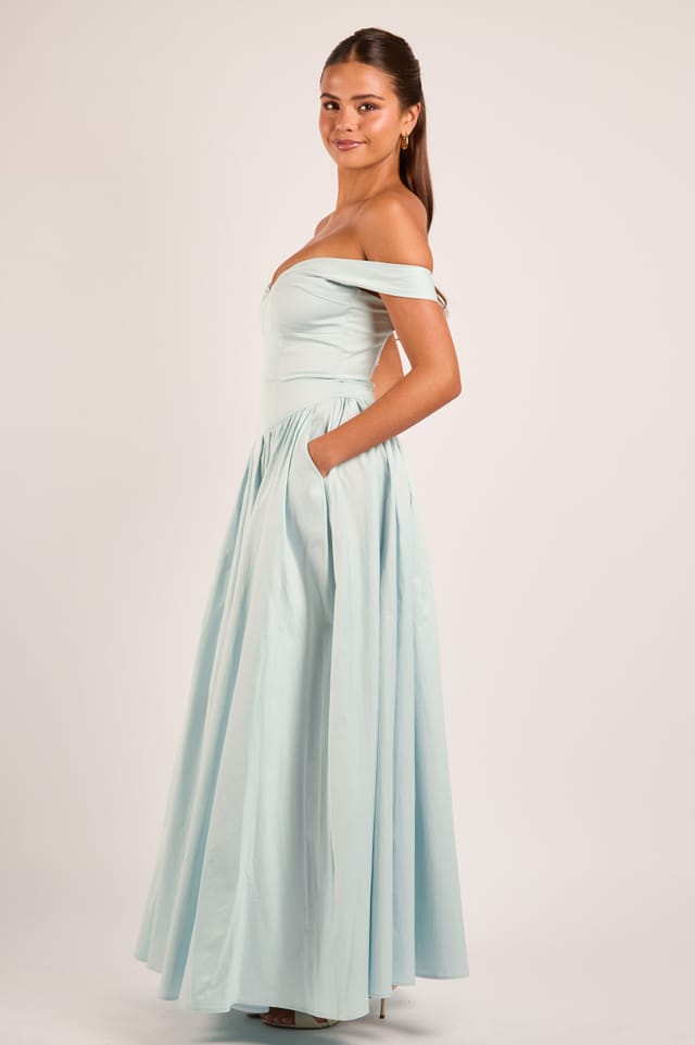 Jaded Rose Jaded Rose Women's Hannah Baby Blue Off-Shoulder Sweetheart Gown Maxi Dress - 2