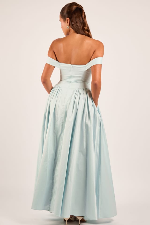 Jaded Rose Jaded Rose Women's Hannah Baby Blue Off-Shoulder Sweetheart Gown Maxi Dress - 3