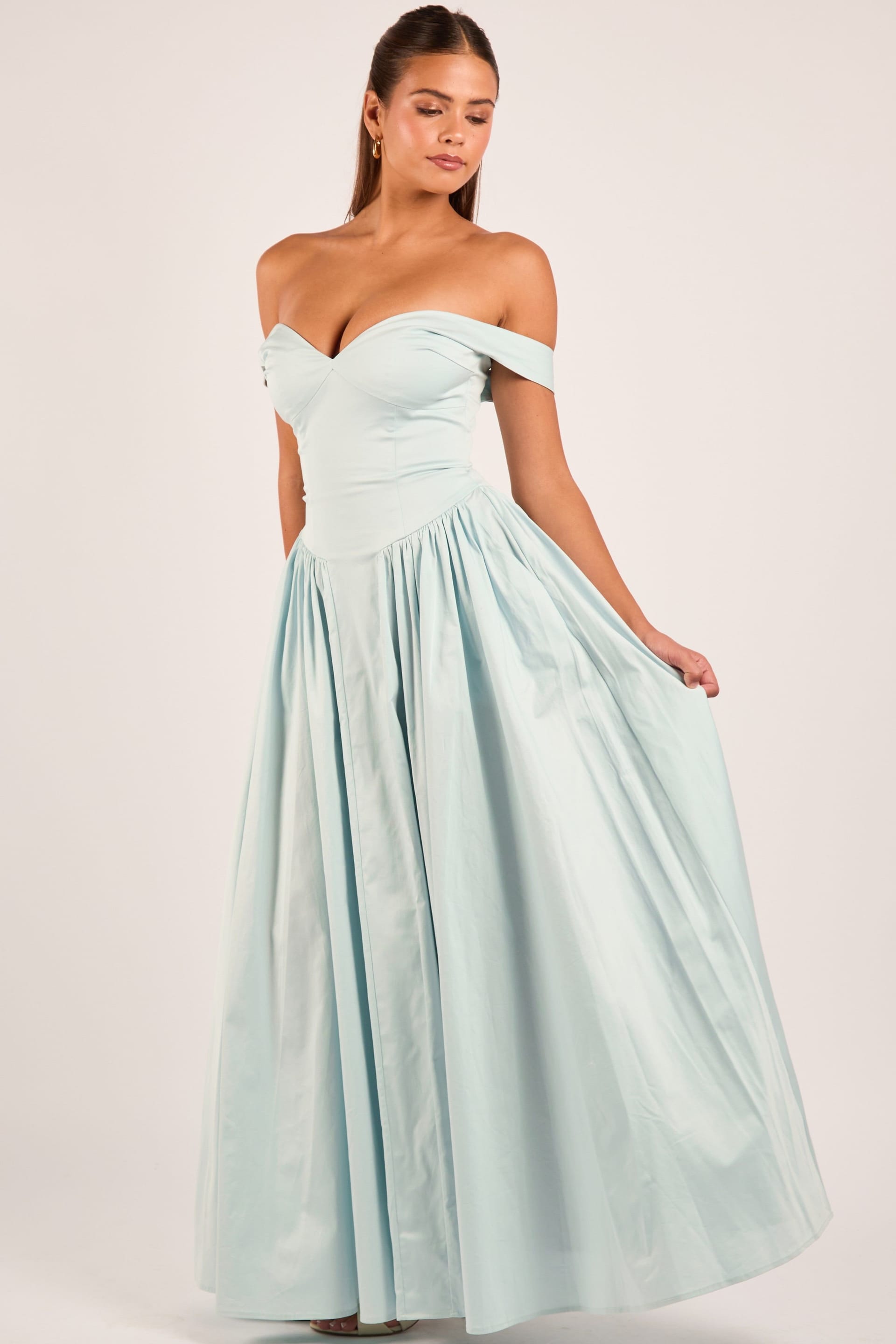 Jaded Rose Jaded Rose Women's Hannah Baby Blue Off-Shoulder Sweetheart Gown Maxi Dress - 4