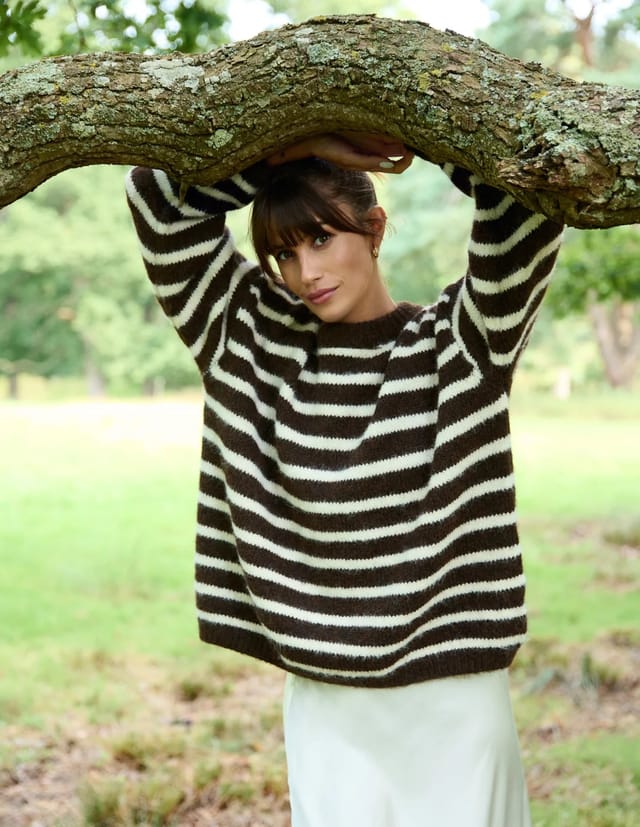 Blue Vanilla Soft Knit Round Neck Stripe Jumper - 2