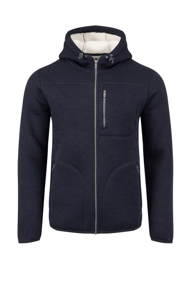 Weird Fish Weird Fish Men's Torpoint Faux Sherling Bonded Full Zip Fleece Hoodie in Midnight - 2