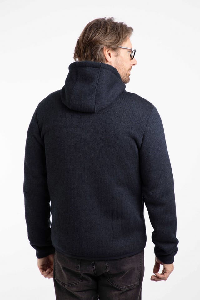 Weird Fish Weird Fish Men's Torpoint Faux Sherling Bonded Full Zip Fleece Hoodie in Midnight - 3