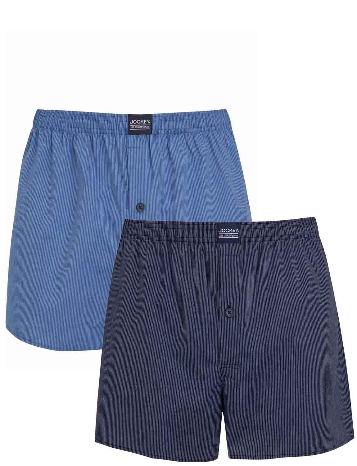Jockey Men's 2 Pack Woven Boxers In Blue