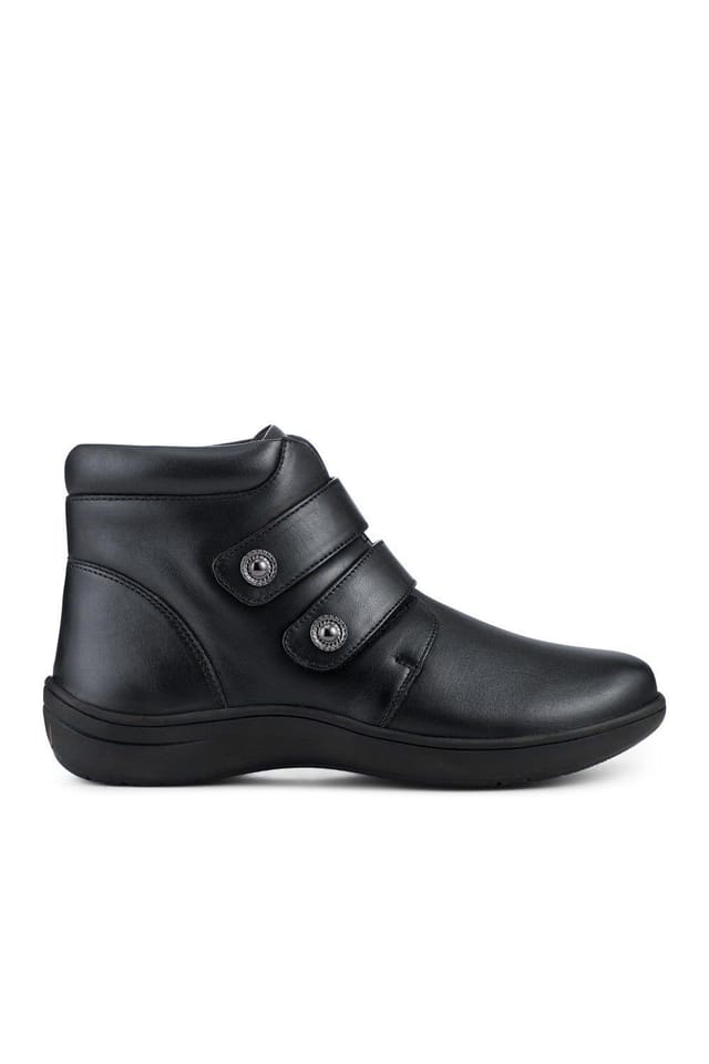Pavers Pavers Women's Wide Fit Leather Touch Fasten Boots in Black - 2