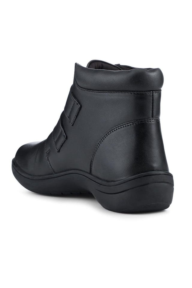 Pavers Pavers Women's Wide Fit Leather Touch Fasten Boots in Black - 3