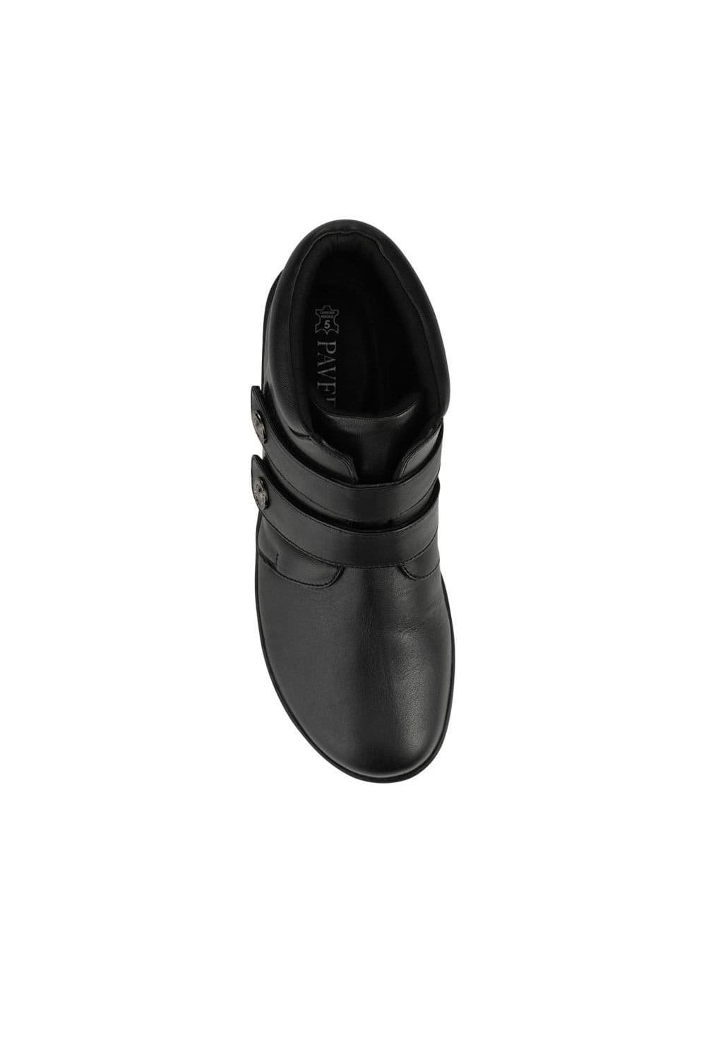 Pavers Pavers Women's Wide Fit Leather Touch Fasten Boots in Black - 4